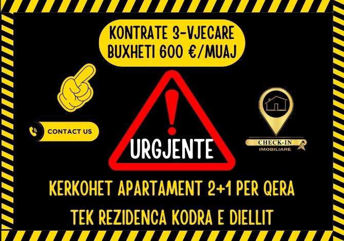 Richiesta Case 2+1 a Tirana - 600 Euro