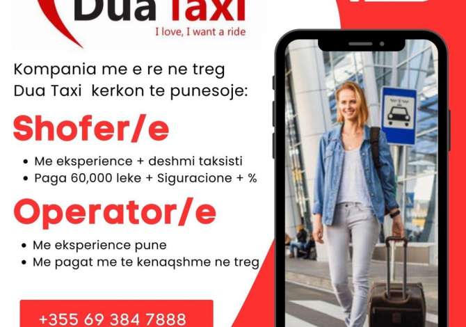 Oferta Pune Taksist Fillestar/Pak eksperience ne Tirane