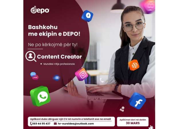 Job Offers Social Media Manager Beginner/Little experience in Tirana