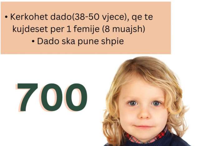 Job Offers Care of children (nanny) No Experience in Tirana